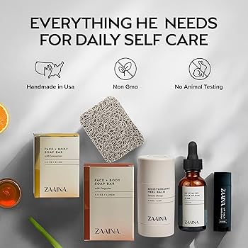 Amazon.com: ZAAINA Men's Self Care Kit – Luxury Spa Gift Set